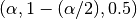 (\alpha, 1-(\alpha/2), 0.5)