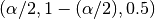 (\alpha/2, 1-(\alpha/2), 0.5)