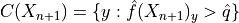 C(X_{n+1}) = \{y: \hat{f}(X_{n+1})_{y} > \hat{q}\}