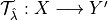 \mathcal{T}_{\hat{\lambda}}: X \longrightarrow Y'
