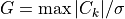 G = \max|C_k|/\sigma