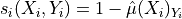 s_i(X_i, Y_i) = 1 - \hat{\mu}(X_i)_{Y_i}