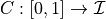 C:[0,1]\to\mathcal{I}
