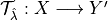 \mathcal{T}_{\hat{\lambda}}: X \longrightarrow Y'