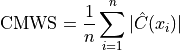 \text{CMWS} = \frac{1}{n} \sum_{i=1}^{n} |\hat C(x_i)|