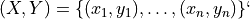 (X, Y) = \{(x_1, y_1), \ldots, (x_n, y_n)\}`