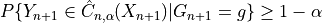 P \{Y_{n+1} \in \hat{C}_{n, \alpha}(X_{n+1}) | G_{n+1} = g\} \geq 1 - \alpha